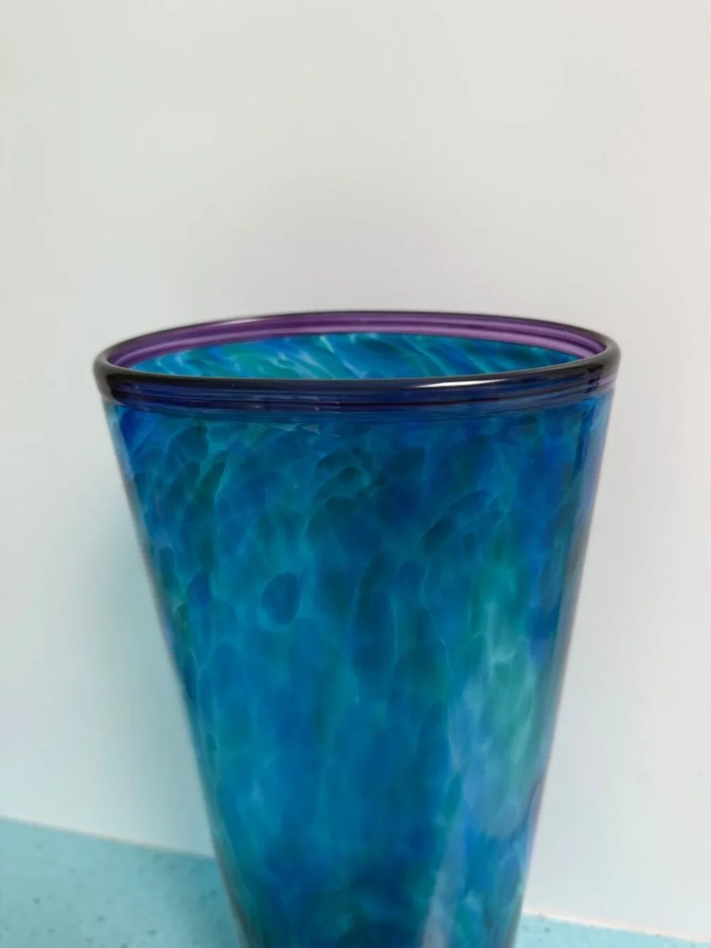 C.B. Glass Curtiss Brock Large 13 Inch Tall Studio Art Glass Vase Vintage Signed